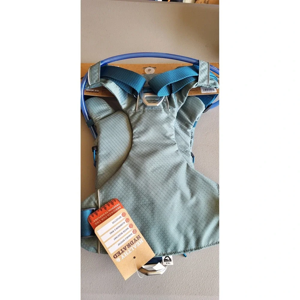 Arcadia Trail Water Bladder Harness XXL Blue Gray Dog Hiking Hydration Pack NWT